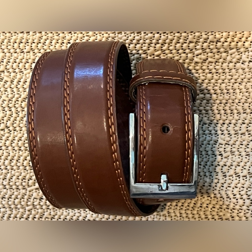 SOLO SOPRANI Mens brown leather belt made in Italy